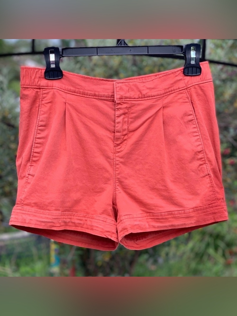 Lolë Orange Chino Mid-Rise Cotton Blend Stretch Shorts ~ Women’s S